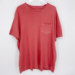 Lucky Brand Mens XL Cotton‎ Crew T-Shirt Large Orange Pink Short Sleeve Pocket